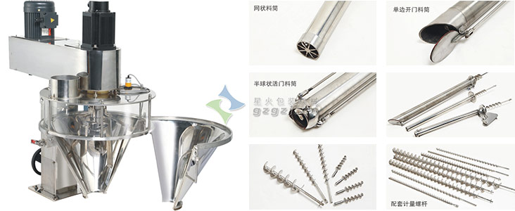 自動(dòng)單頭粉劑定量罐裝機(jī)配件圖